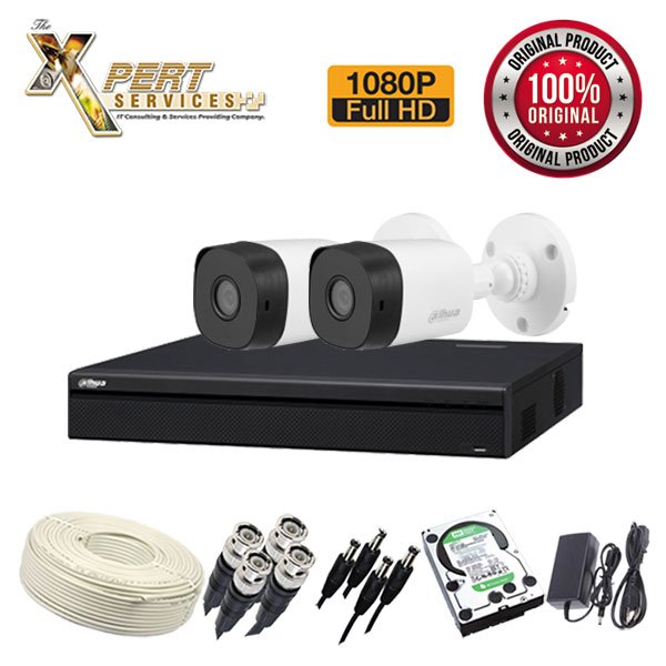 2MP - 2 FHD CCTV Cameras Solution (Dahua)