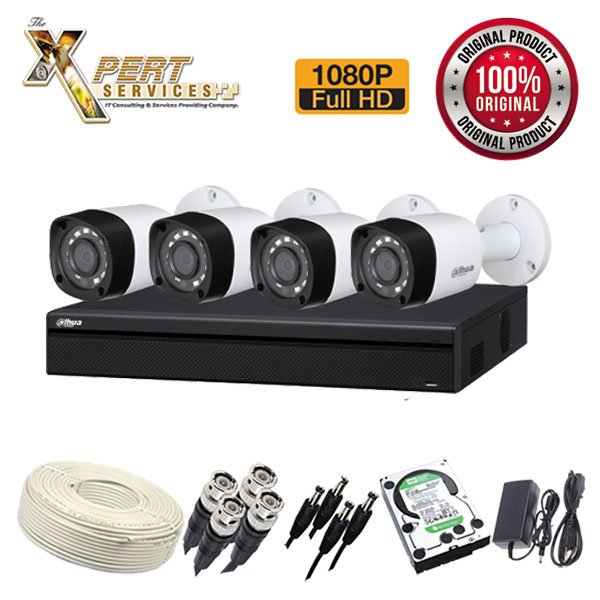 2MP - 4 FHD CCTV Cameras Solution (Dahua)