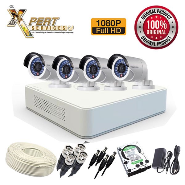 2MP - 4 FHD CCTV Cameras Solution (HikVision)