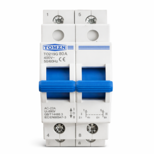 Tomzn 2P 80A Manual Transfer Switch (MTS) Changeover – 400V 50/60Hz Dual Power Selector (AR-003078) | Tomzn Solar