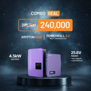 Knox Krypton 6500 4.5KW Hybrid Solar Inverter with Powerwall 3.0 25.6V 100Ah Battery – High-Efficiency Solar Combo Deal (AR-003137) | Knox Solar