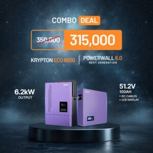 Knox Krypton Eco 6600 6.2KW Solar Inverter Combo with Powerwall 6.0 (51.2V 100Ah) – Hybrid Energy Storage System (AR-003144) | Knox Solar