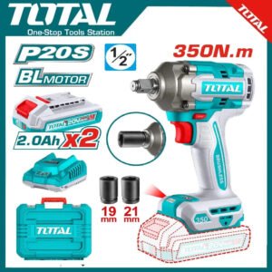 Total Cordless Impact Wrench 350Nm 20V TIWLI2035 | 1/2" Drive 3-Speed (AR-003162) | total Solar