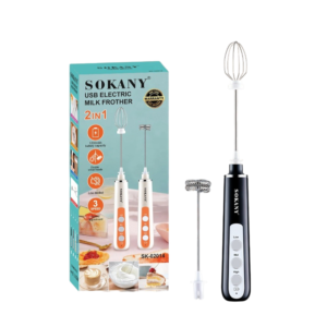 Sokany SK-02014 2-in-1 USB Electric Milk Frother | 1200mAh Rechargeable | Double Whisk | 3-Speed Adjustable (AR-002834) | Alladin Store Solar