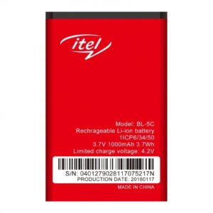 itel BL-5C (Bare) Rechargeable Battery 1000mAh | Long-Lasting Li-ion Power (AR-002983) | itel Solar