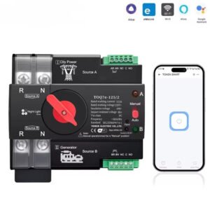 TOMZN TOQ7e-125/2P Automatic Transfer Switch 125A | Dual Power Changeover with WiFi Control (AR-002578) | SWST Solar